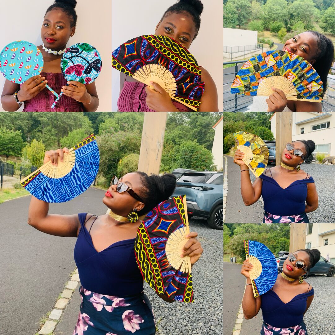 Éventails en tissu wax African Glow by Syl